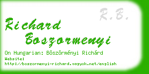 richard boszormenyi business card